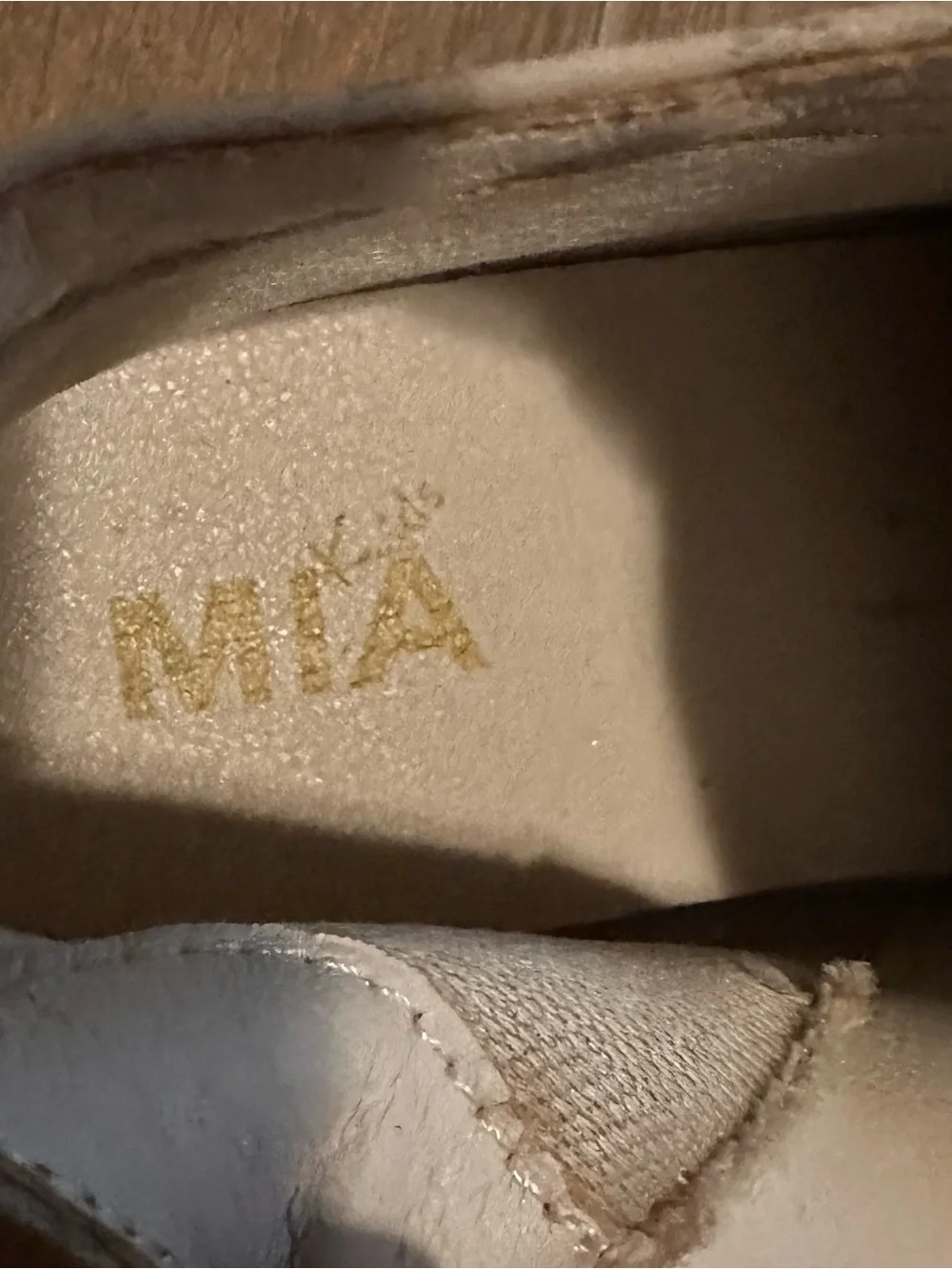 MIA Girls Leopard Print High-Top side zipper Boots in Taupe and Metallic Size 5M